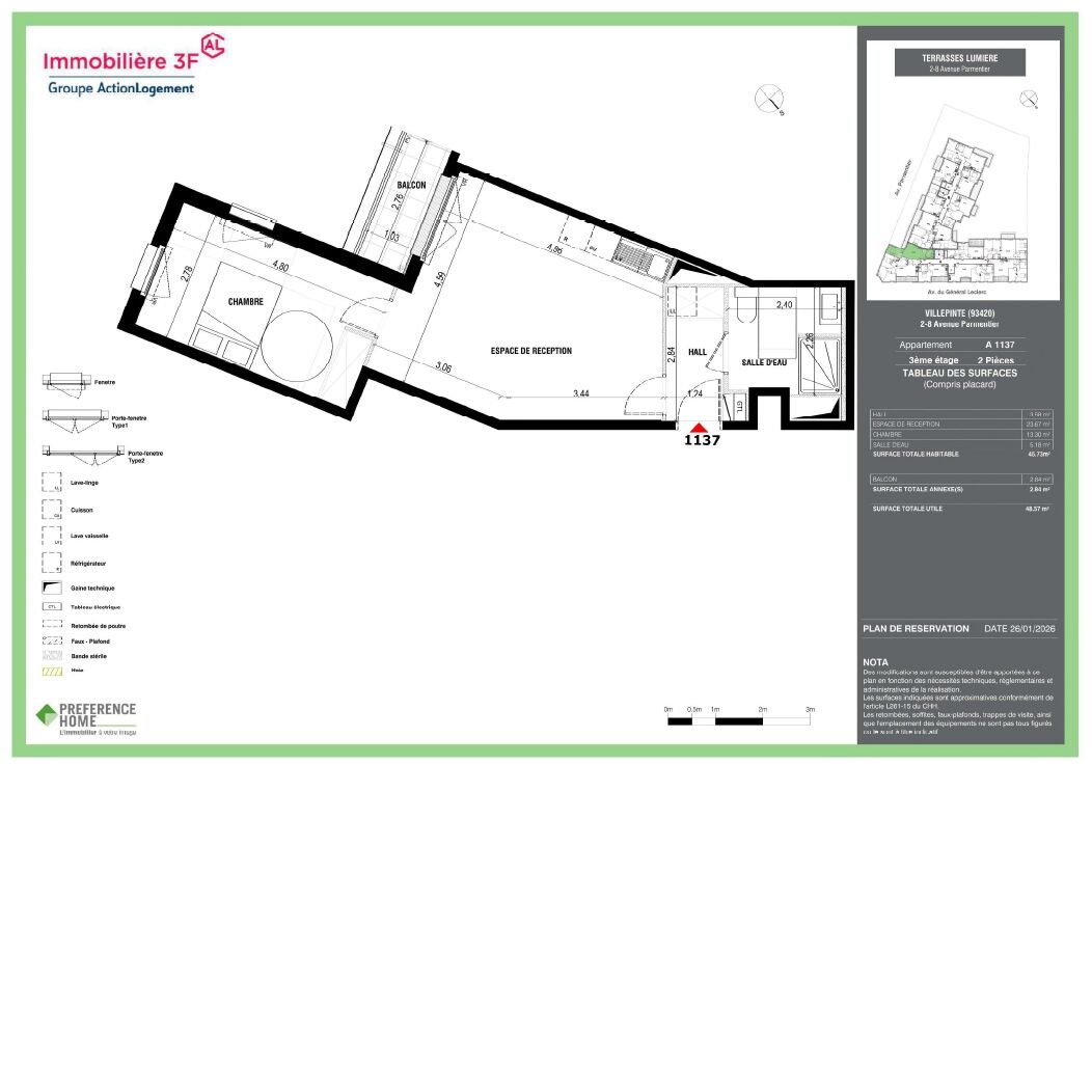 2-room rental in Villepinte, photo 1